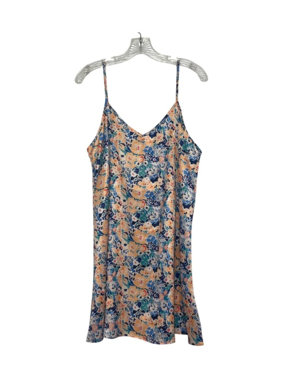 Laundry By Shelli Segal Night Gown Chemise Medium Blue Orange New Ditsy Floral